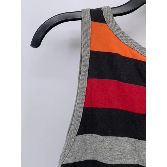 WESC Men's Black-Multi Striped Scoop-Neck Pocket Cotton Casual Tank SZ M - Picture 4 of 11